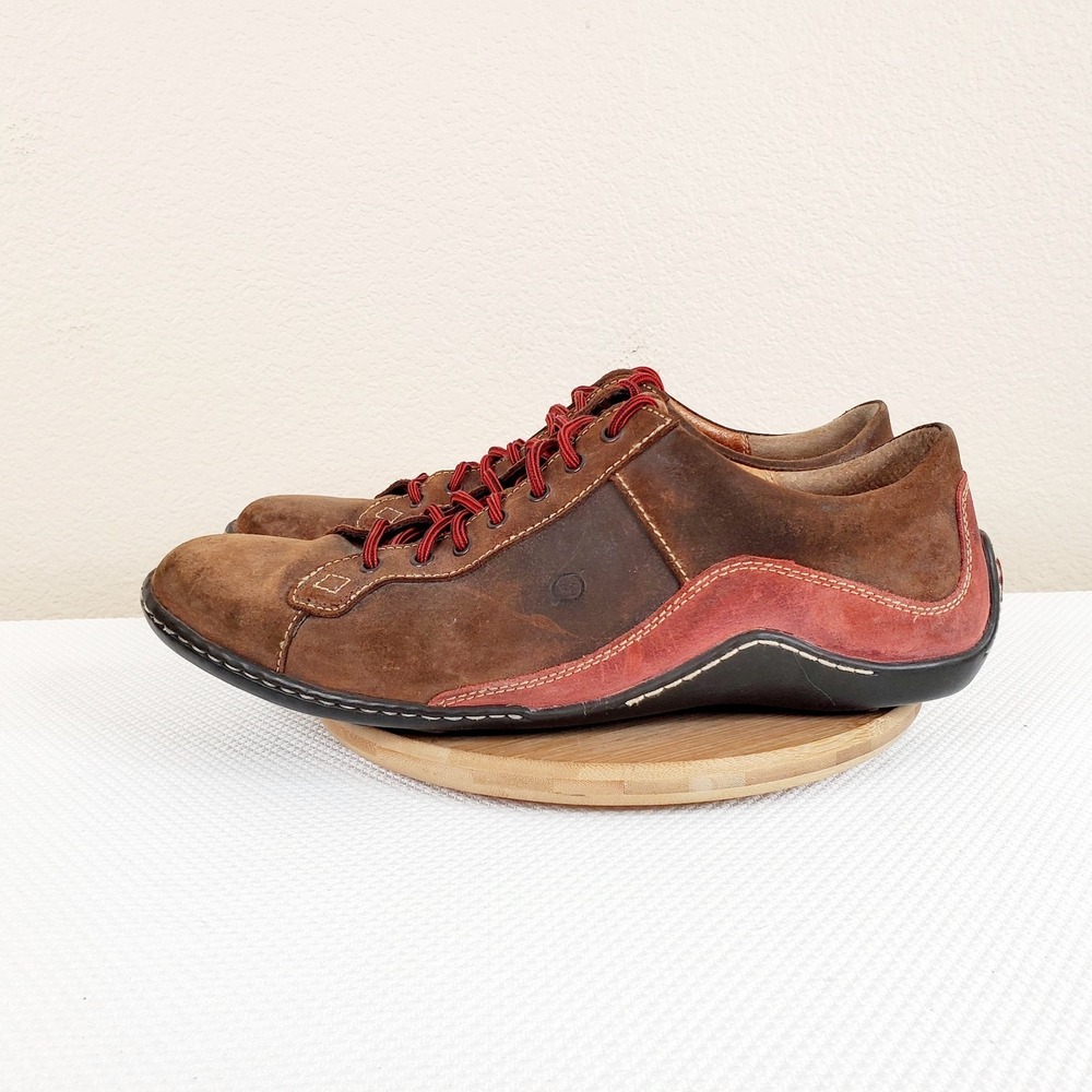 Born‎ Shoes Mens 12 Euro Retro Bowling Distressed Brown Suede Lace Up Sneaker